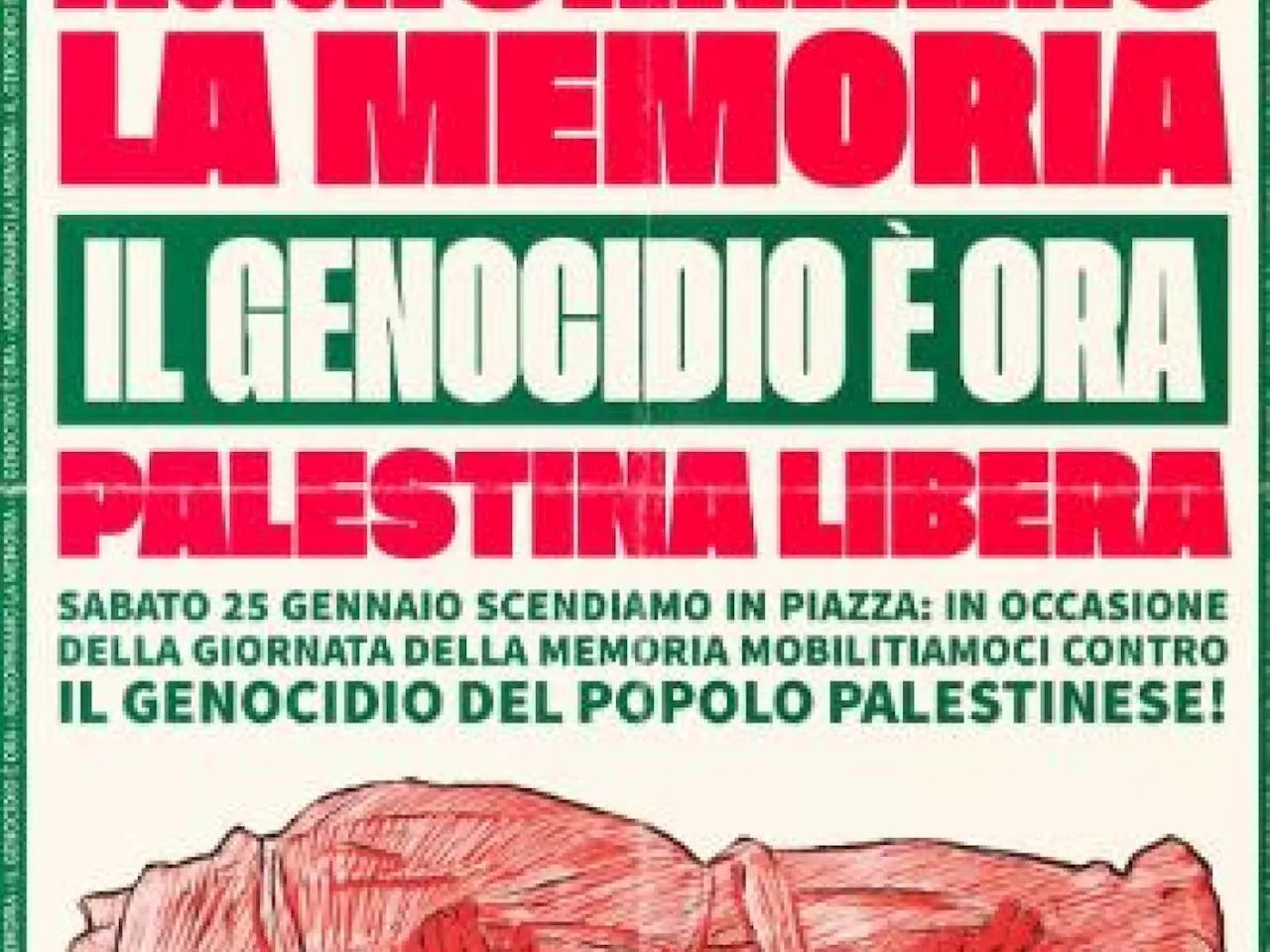 Manifestazione contro Israele in occasione della Giornata della Memoria