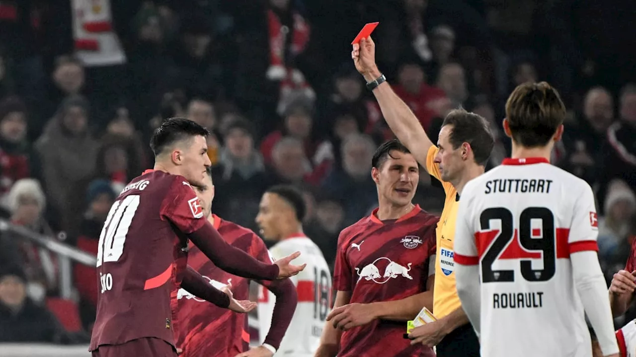 RB Leipzig kassiert im Sturm zwei Gelb-Rote Karten beim VfB Stuttgart