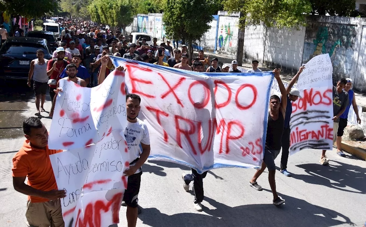 Protestan migrantes en Chiapas