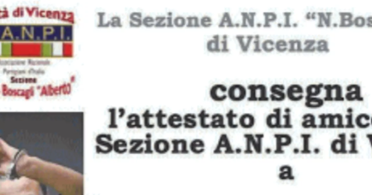 Anpi Vicenza organizza manifestazione per la pace, ma con ospite controverso