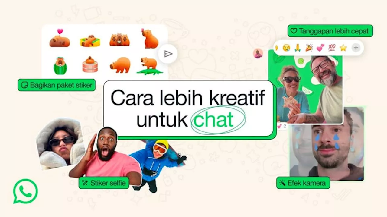 WhatsApp Rilis Fitur Baru: Efek Kamera, Stiker Kustom, dan Pembagian Stiker