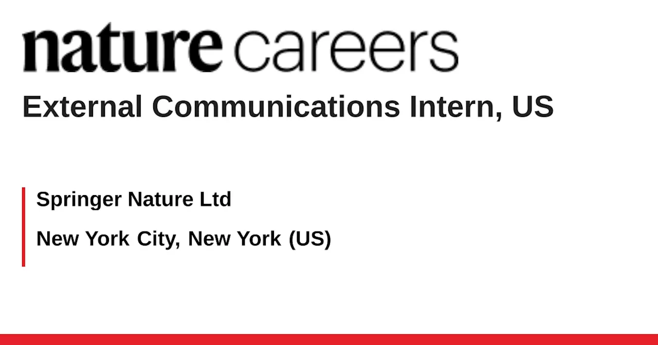 Part-Time Communications Assistant at Springer Nature in New York