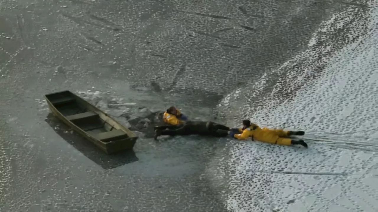 Man Rescued From Frozen Lake After Trying to Save Dog