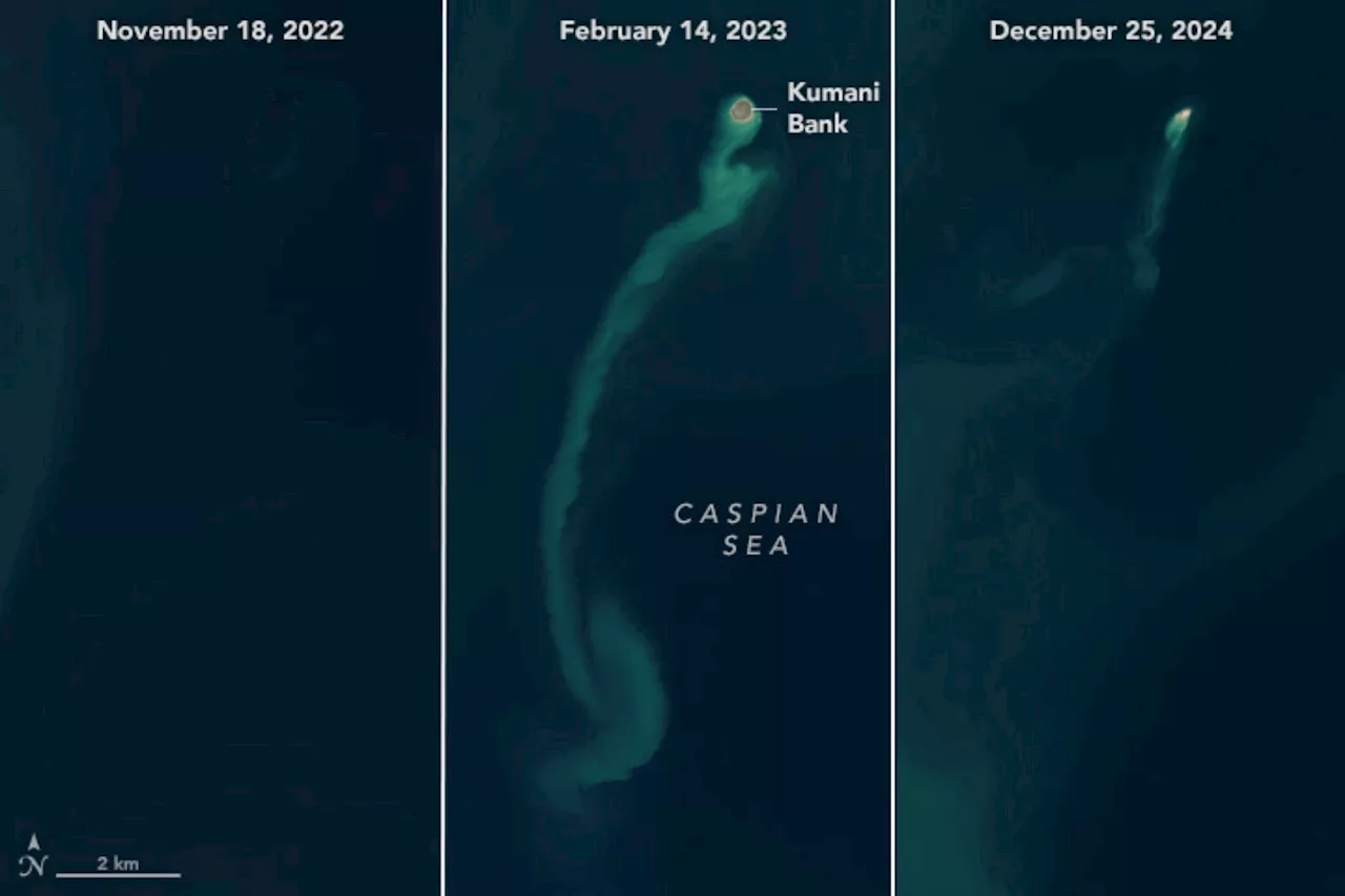 NASA Captures Disappearing 'Ghost Island' in the Caspian Sea