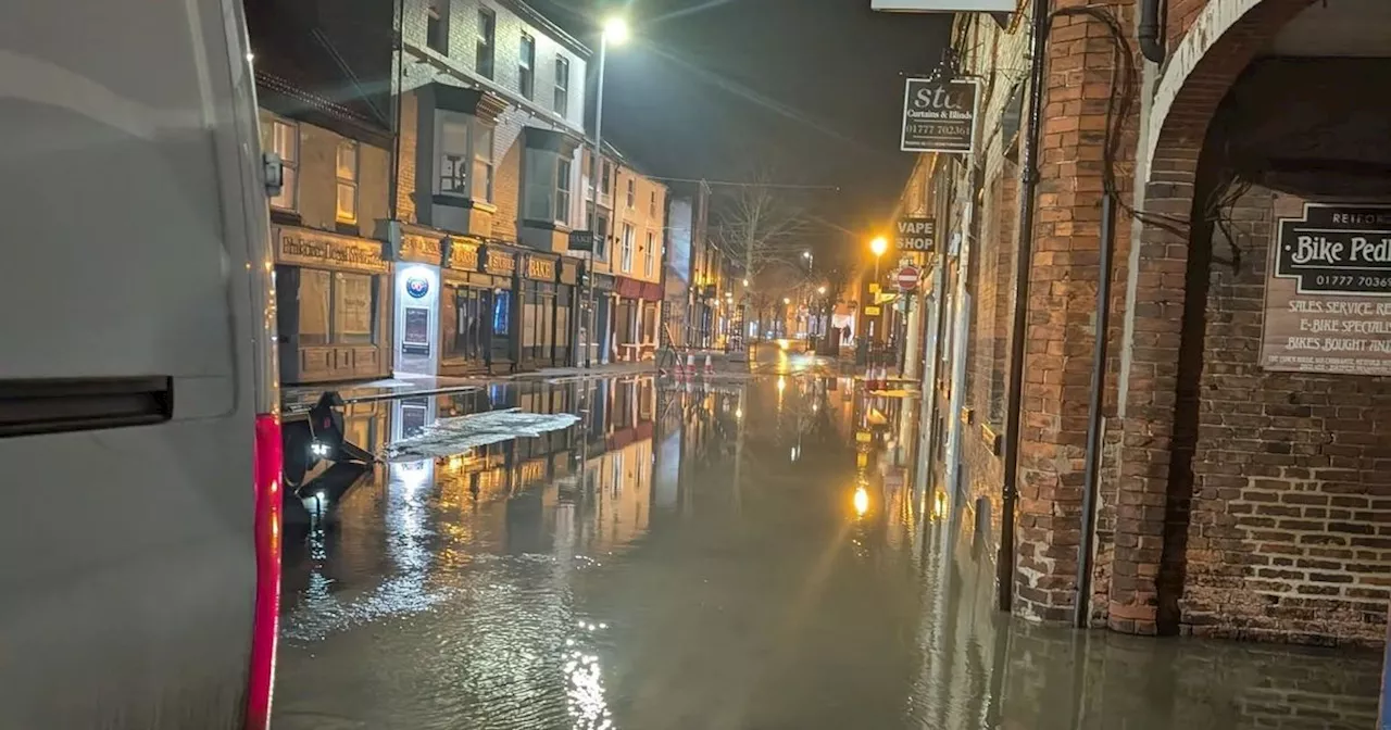 Burst Water Main Causes Flooding and Business Closures in Retford