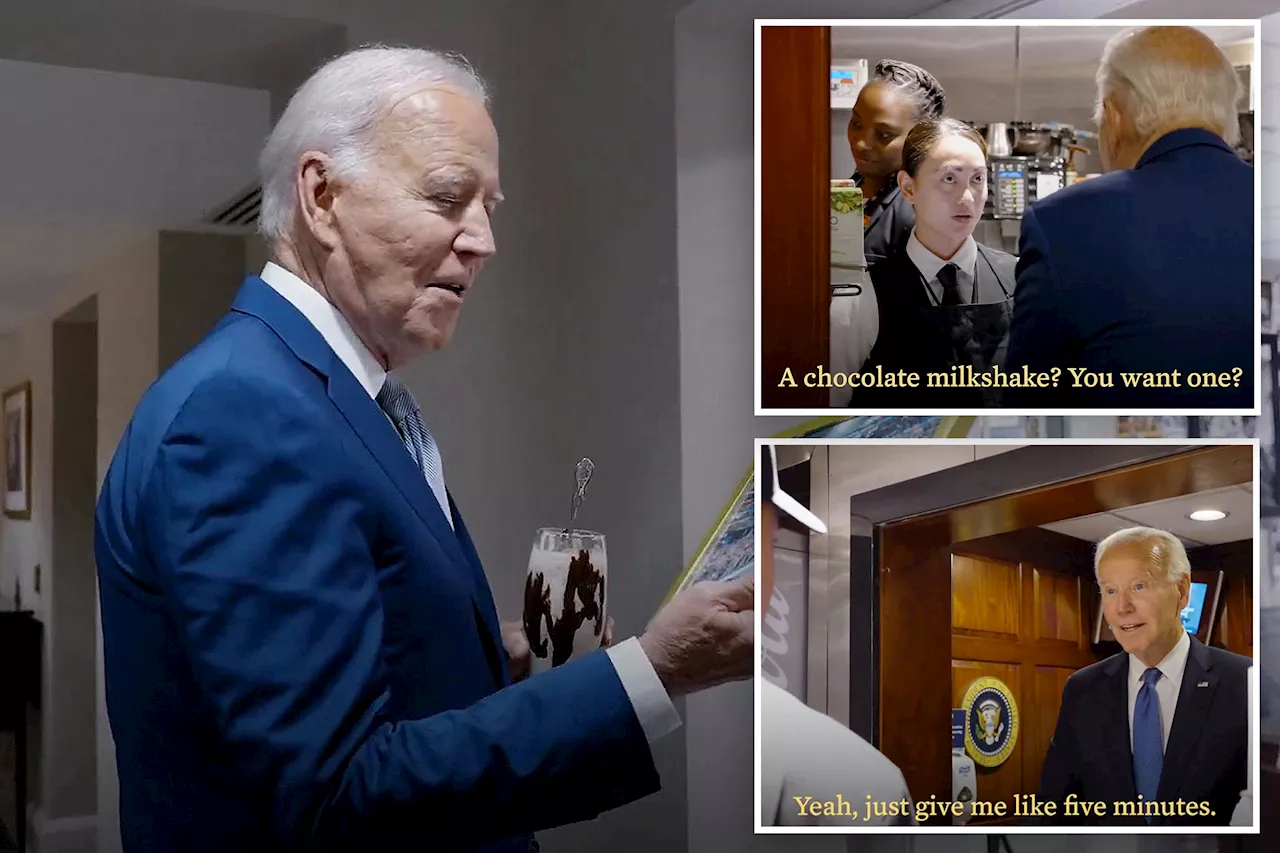 Biden orders milkshakes in bizarre behind-the-scenes video of final days in White House