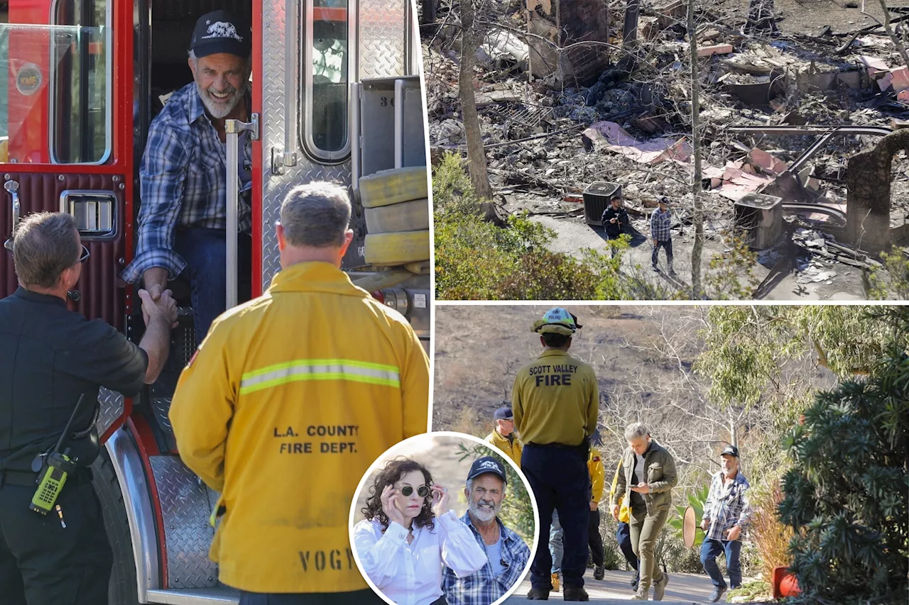 Mel Gibson surveys 'Dresden-like' devastation after California wildfires