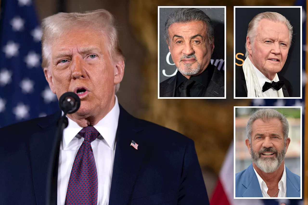 Trump names Sylvester Stallone, Mel Gibson and Jon Voight as ambassadors to 'troubled' Hollywood