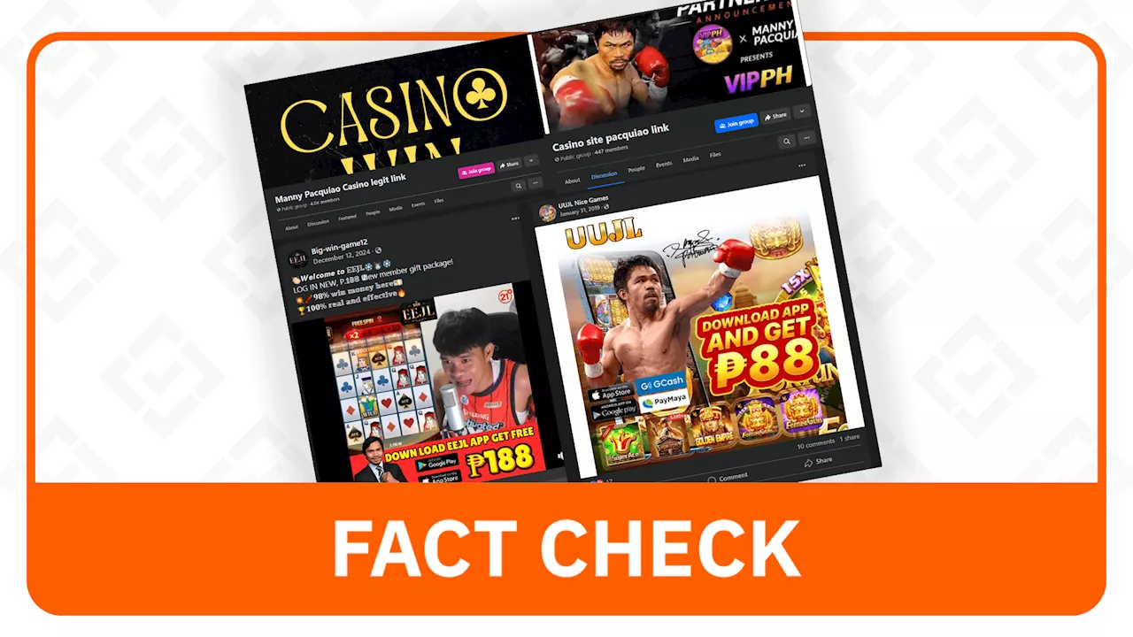 FACT CHECK: Manny Pacquiao’s name, image used in fake online gambling ads