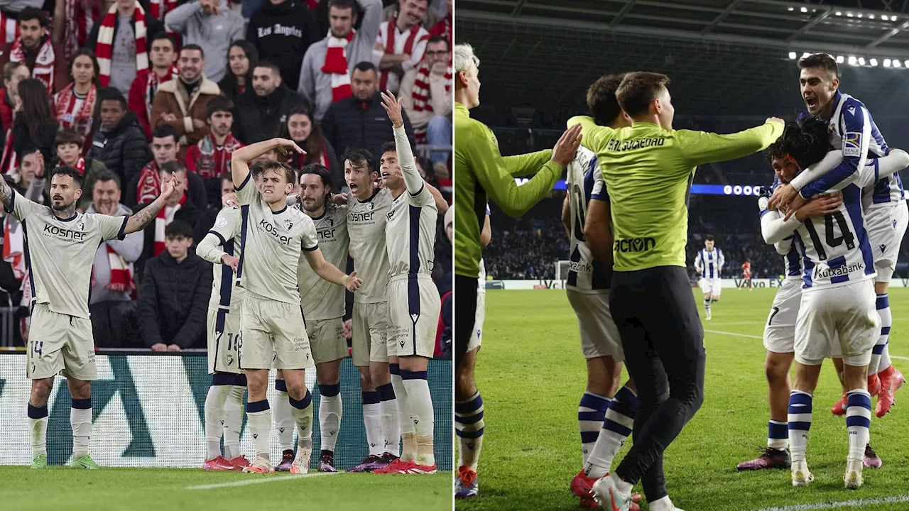 Osasuna asalta San Mamés para eliminar al Athletic y la Real Sociedad no falla en Anoeta