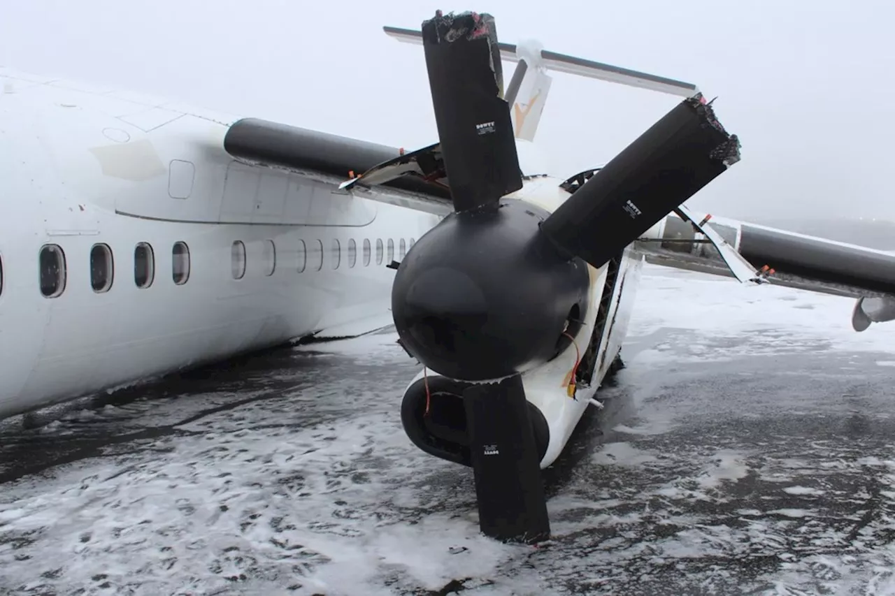 Blown tire blamed for causing passenger plane's landing gear to collapse in Halifax