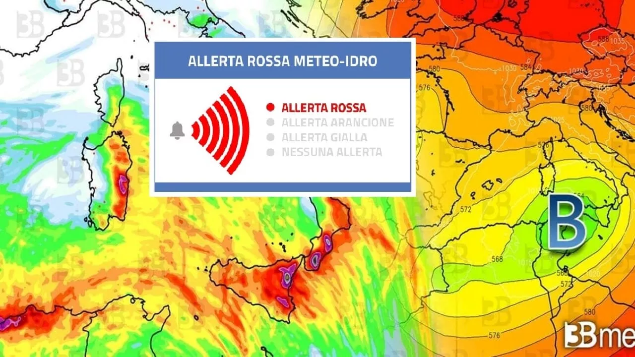 Ciclone mediterraneo, diramata l'allerta rossa e arancione su tre Regioni: scuole verso la chiusura