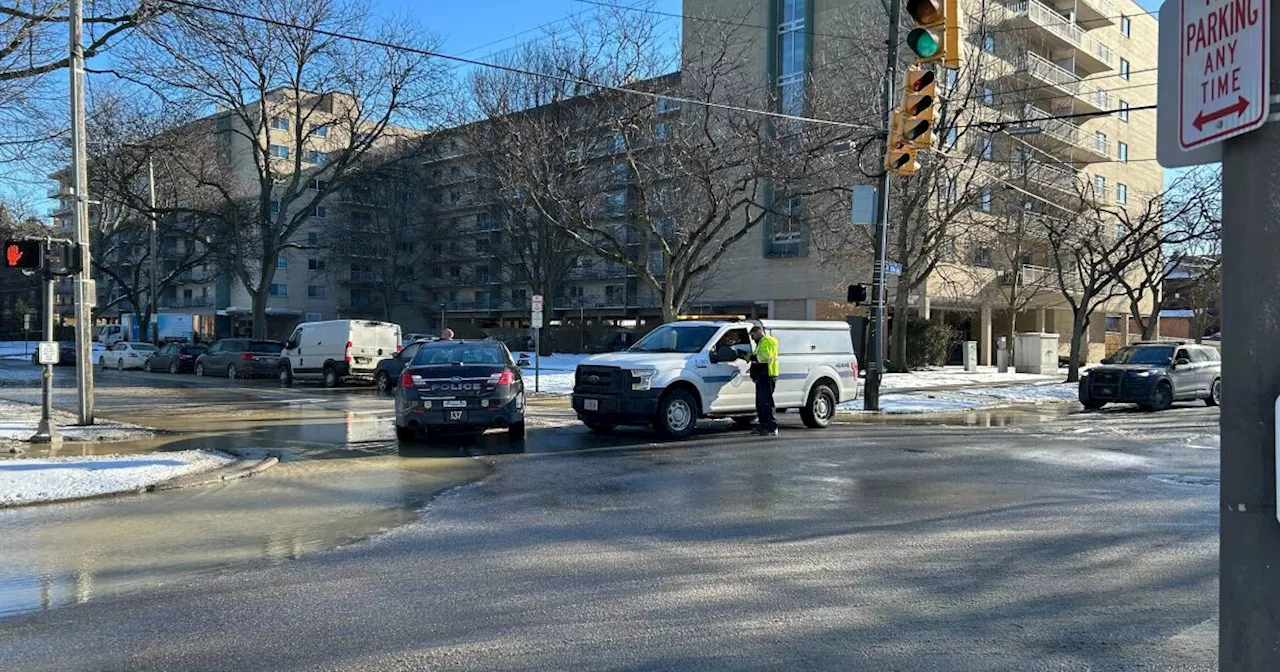 Repairs underway on Lake Avenue after water main break closed road due to flooding