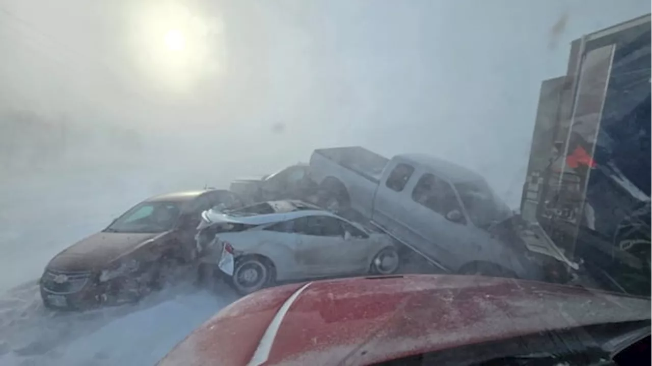 Drivers told to stay off southern Manitoba highways as blizzard leads to pileups, warnings from hospitals