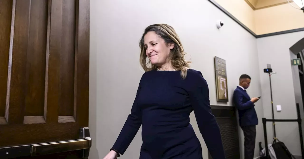 Liberal MP Chrystia Freeland Leaves Parliament Hill Meeting