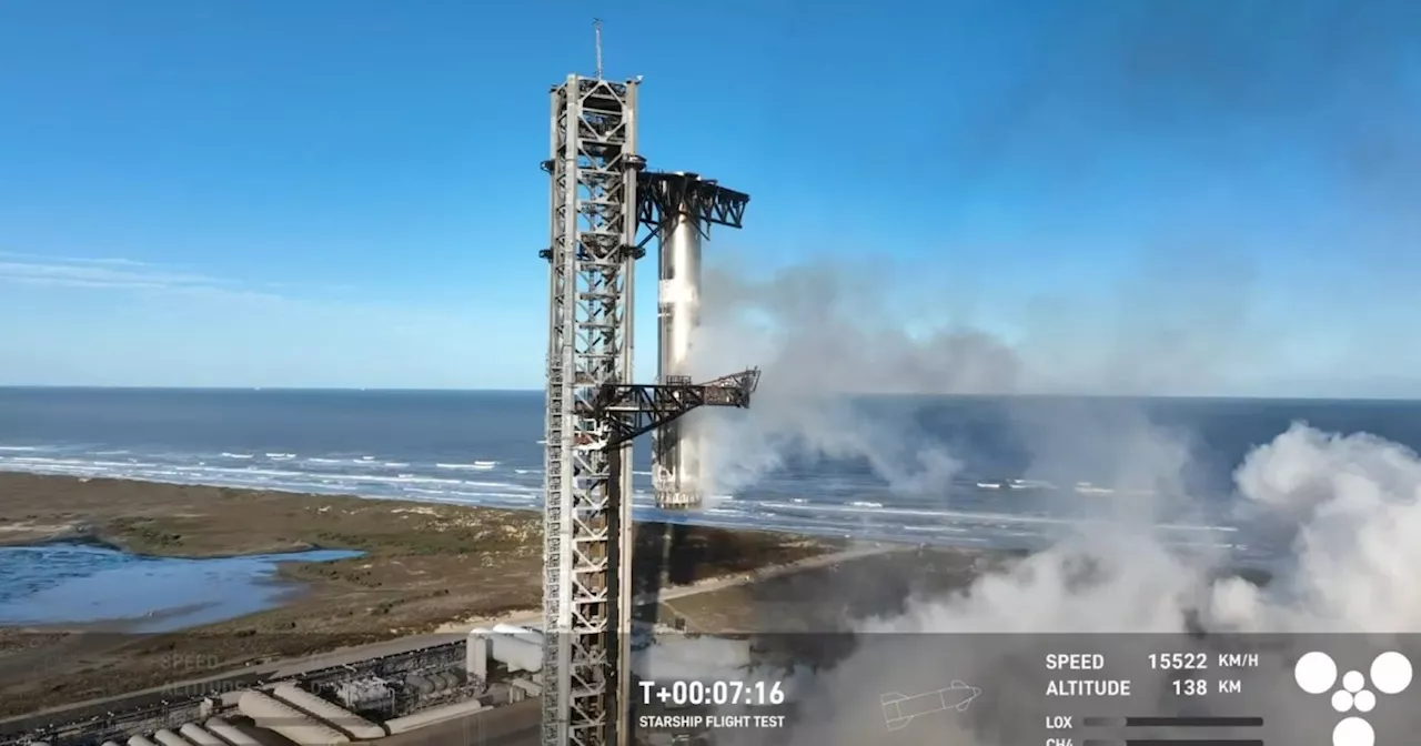 SpaceX makes incredible booster catch but loses rocket on seventh Starship test flight