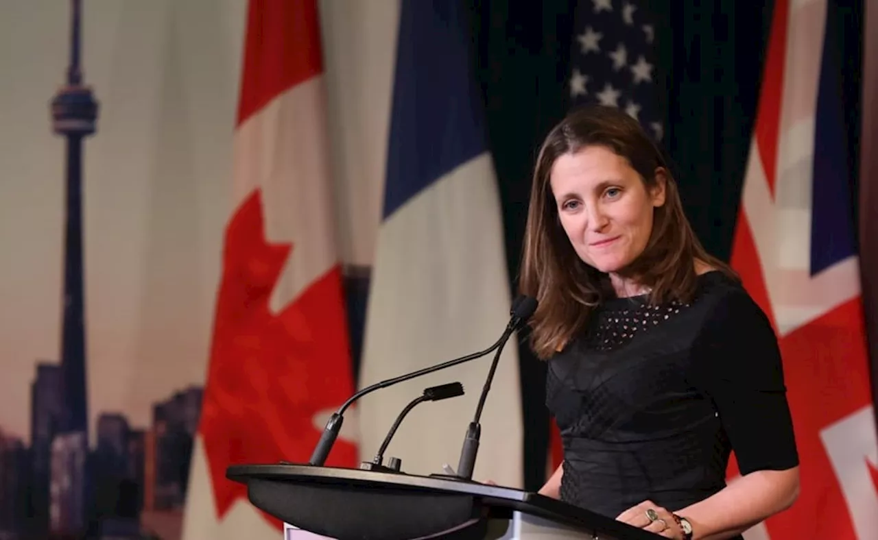 Exministra de Finanzas de Canadá, Chrystia Freeland, se presenta como candidata para sustituir a Trudeau