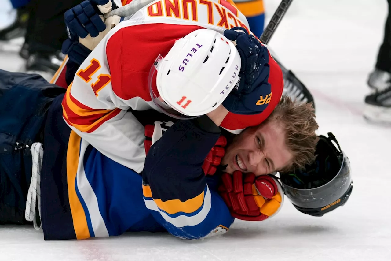 Schenn scores twice in the Blues’ 4-1 victory over the Flames