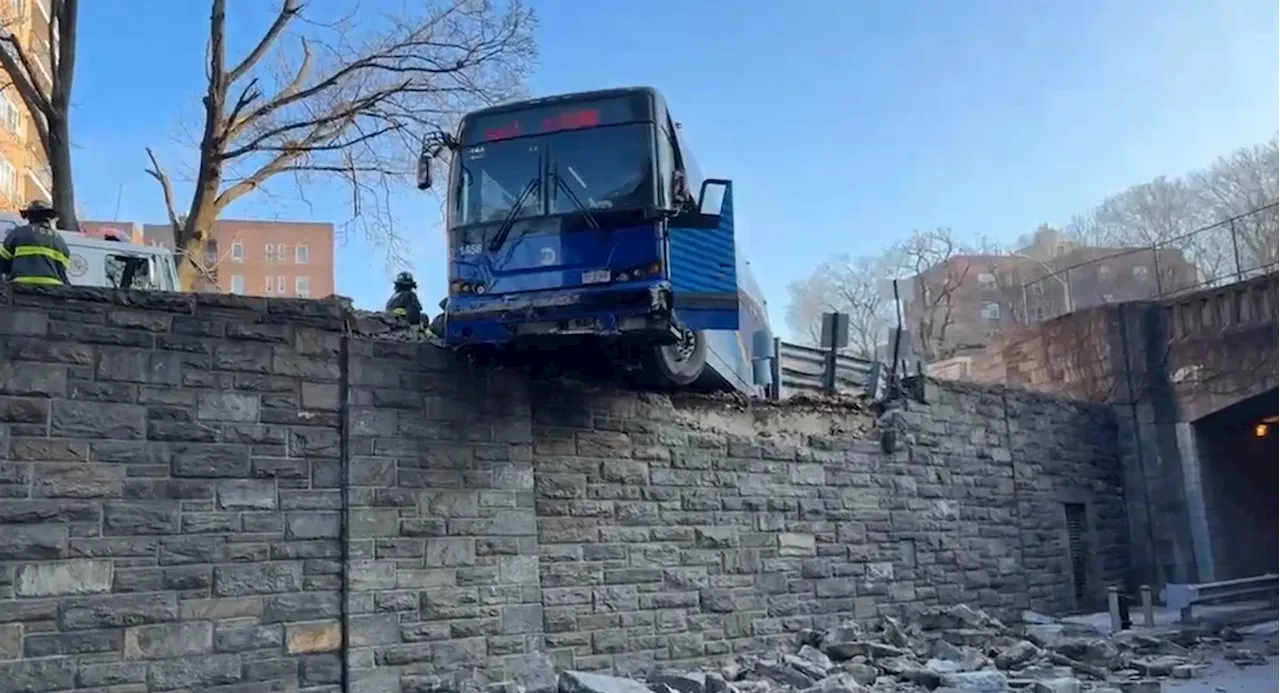 MTA Bus Driver Rescued After Vehicle Dangles Precariously Off Bronx Overpass