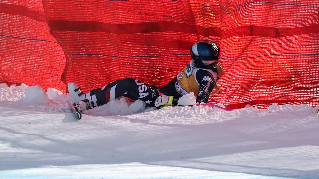 Lindsey Vonn stürzt im Training in Cortina, gibt aber Entwarnung