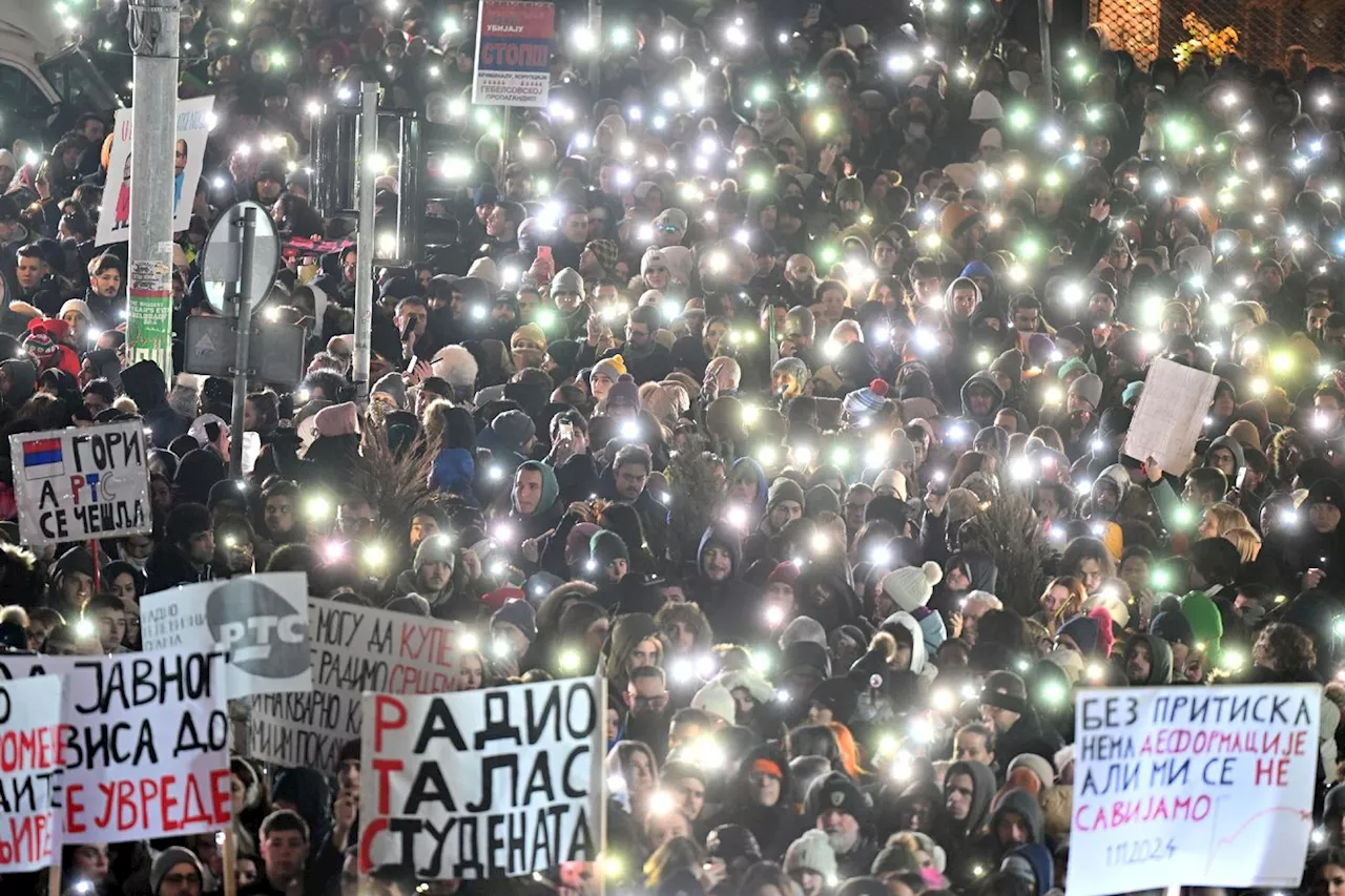 Manifestations en Serbie pour la justice et l'impartialité de la RTS