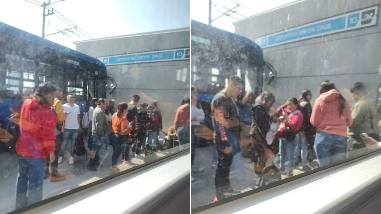 Trolebús elevado se estrella contra muro en la estación Deportivo Santa Cruz