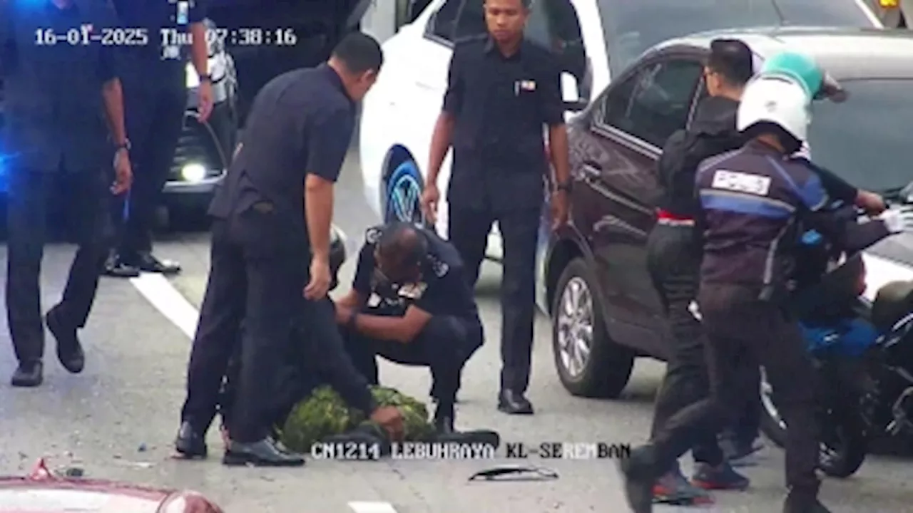 IGP Razarudin Stops to Help Injured Motorcyclist in KL-Seremban Highway Accident