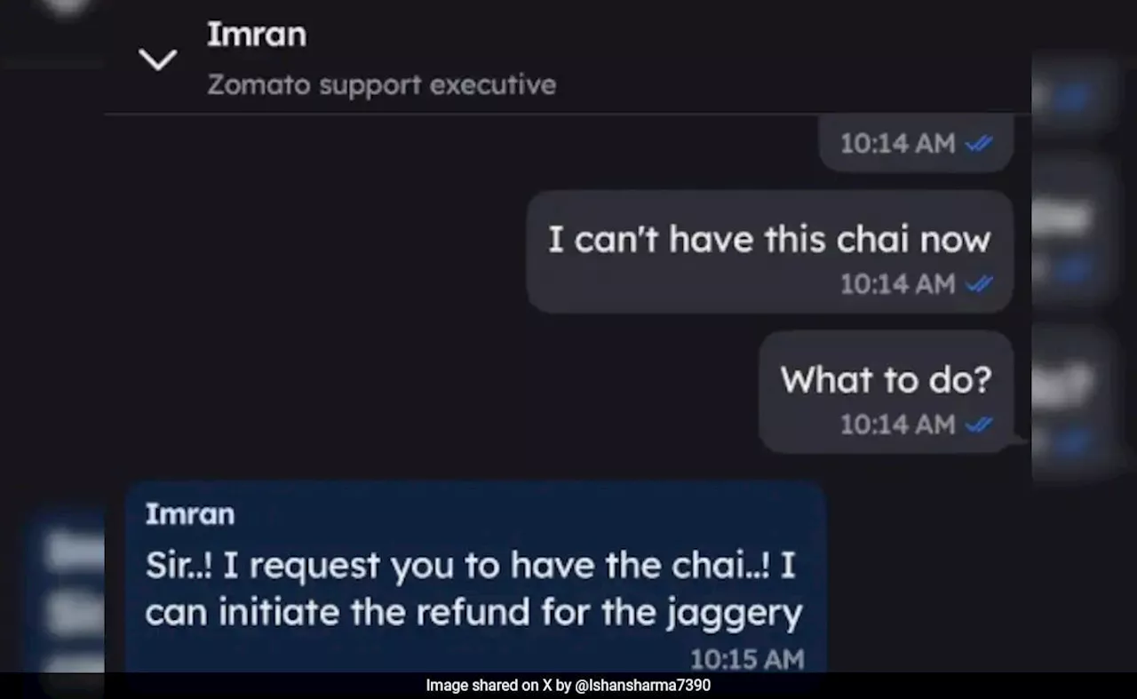 Zomato और Customer की मजेदार चैट: बिना शक्कर के चाय के लिए क्या करेगा Zomato?