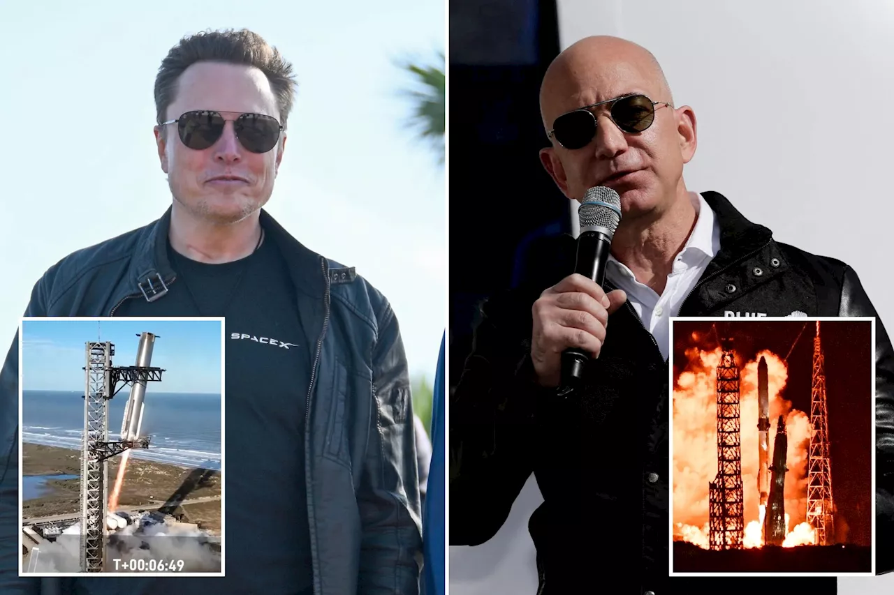 Bezos vs. Musk billionaire space race gets serious with launches on same day