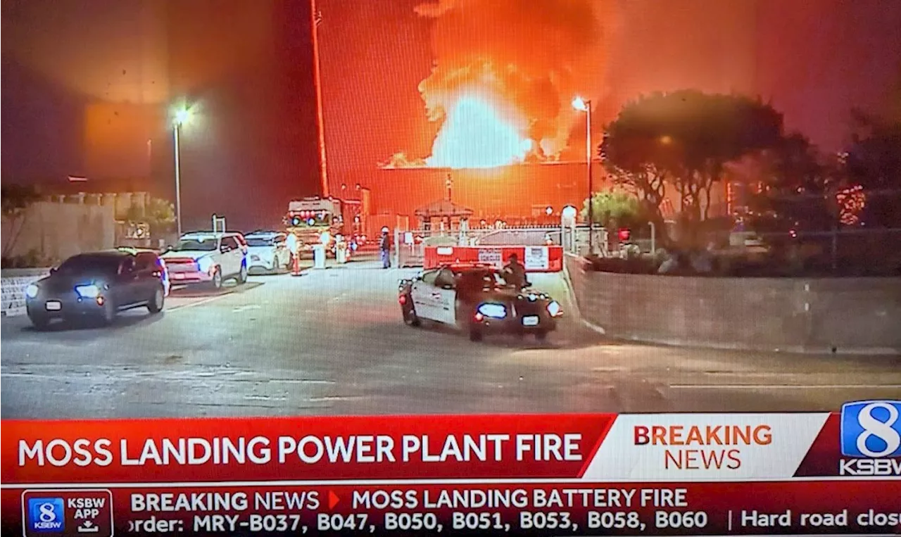 Massive Fire Erupts at Vistra Battery Storage Plant in Moss Landing, California