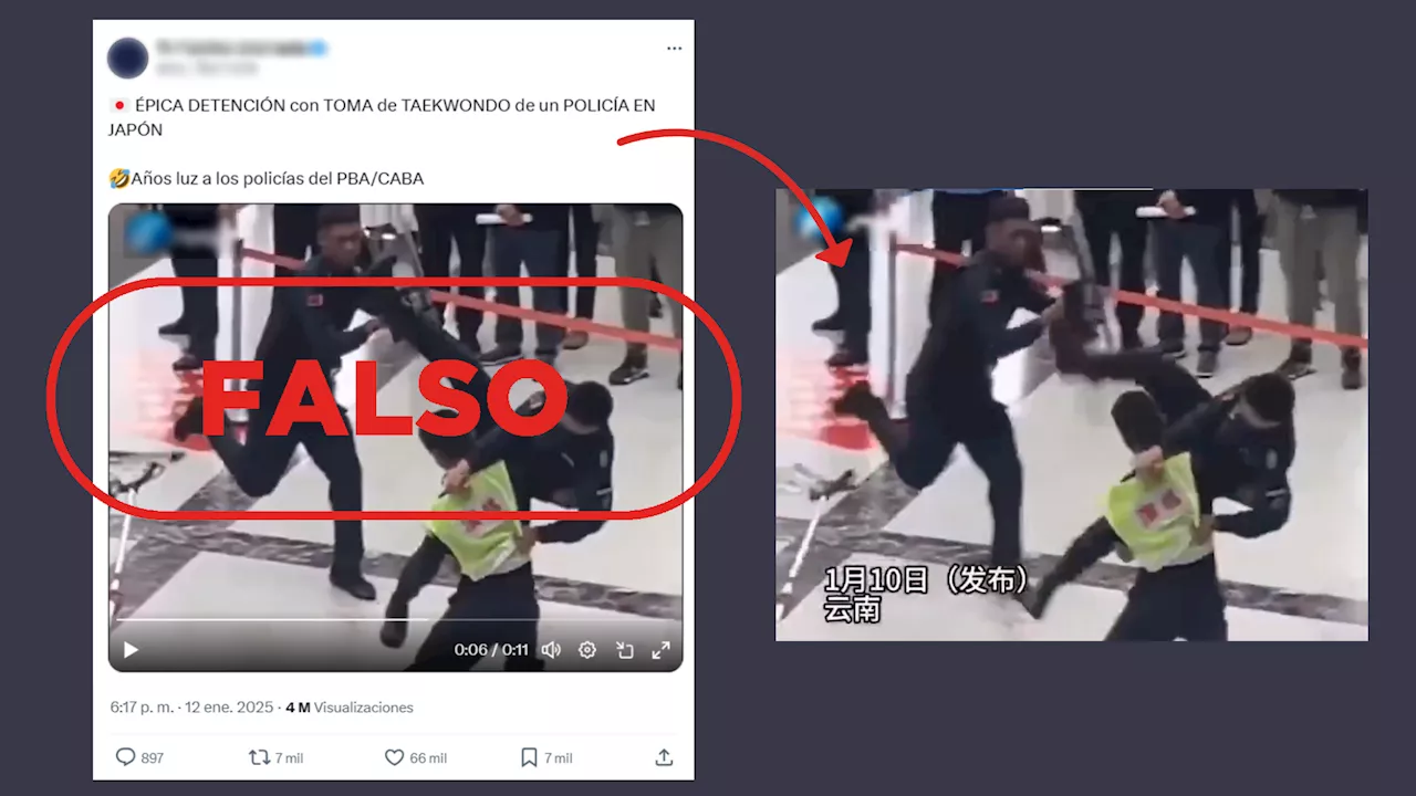 No es una detención real en Japón, es un simulacro antiterrorista en un hospital de China