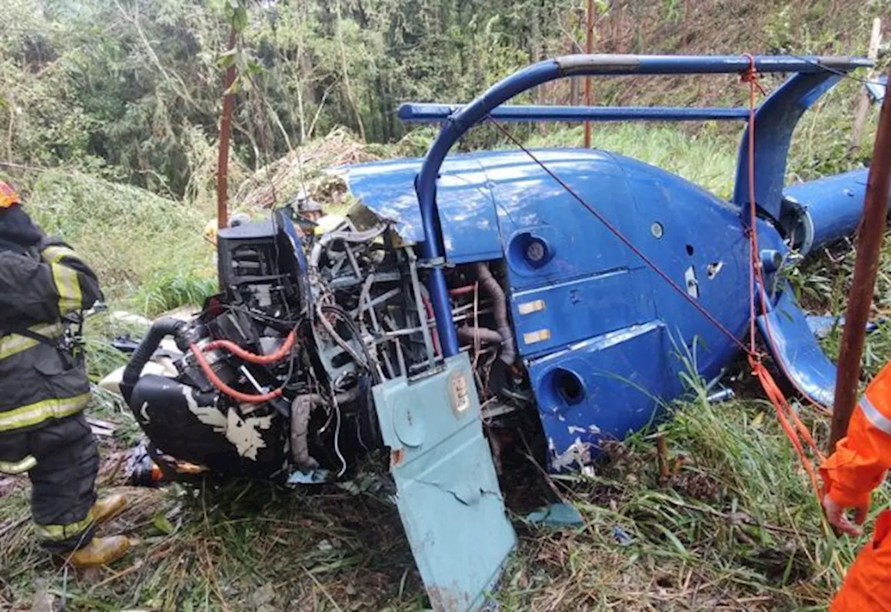 Piloto e menina resgatados após queda de helicóptero em SP; pais da criança morreram