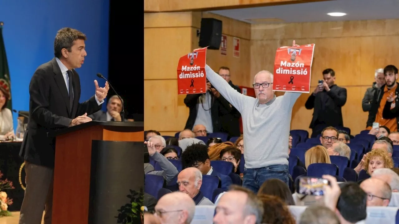 Abucheos a Carlos Mazón en la Universidad de Alicante por la gestión de la DANA