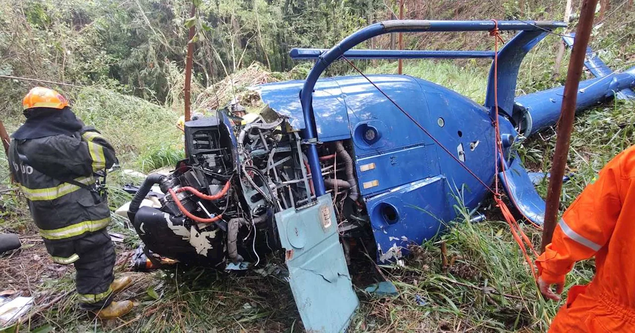 Piloto e menina passaram a noite debaixo de guarda-chuva após helicóptero cair em Caieiras (SP)