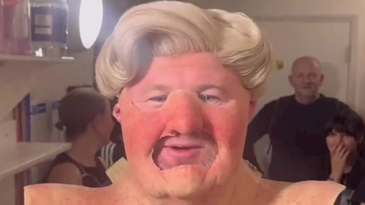 Wayne Rooney Goes undercover as Mrs Doubtfire on Theatre Date