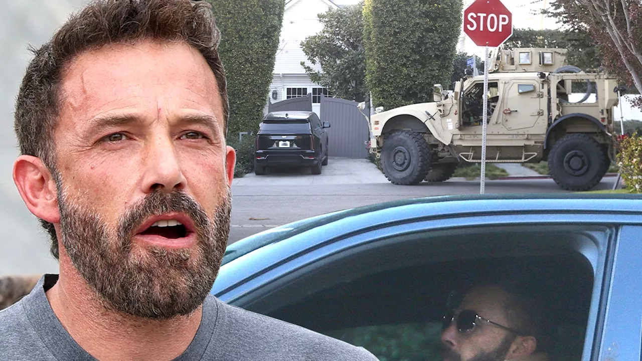 Military Seen Outside Ben Affleck's Home Amid Wildfires