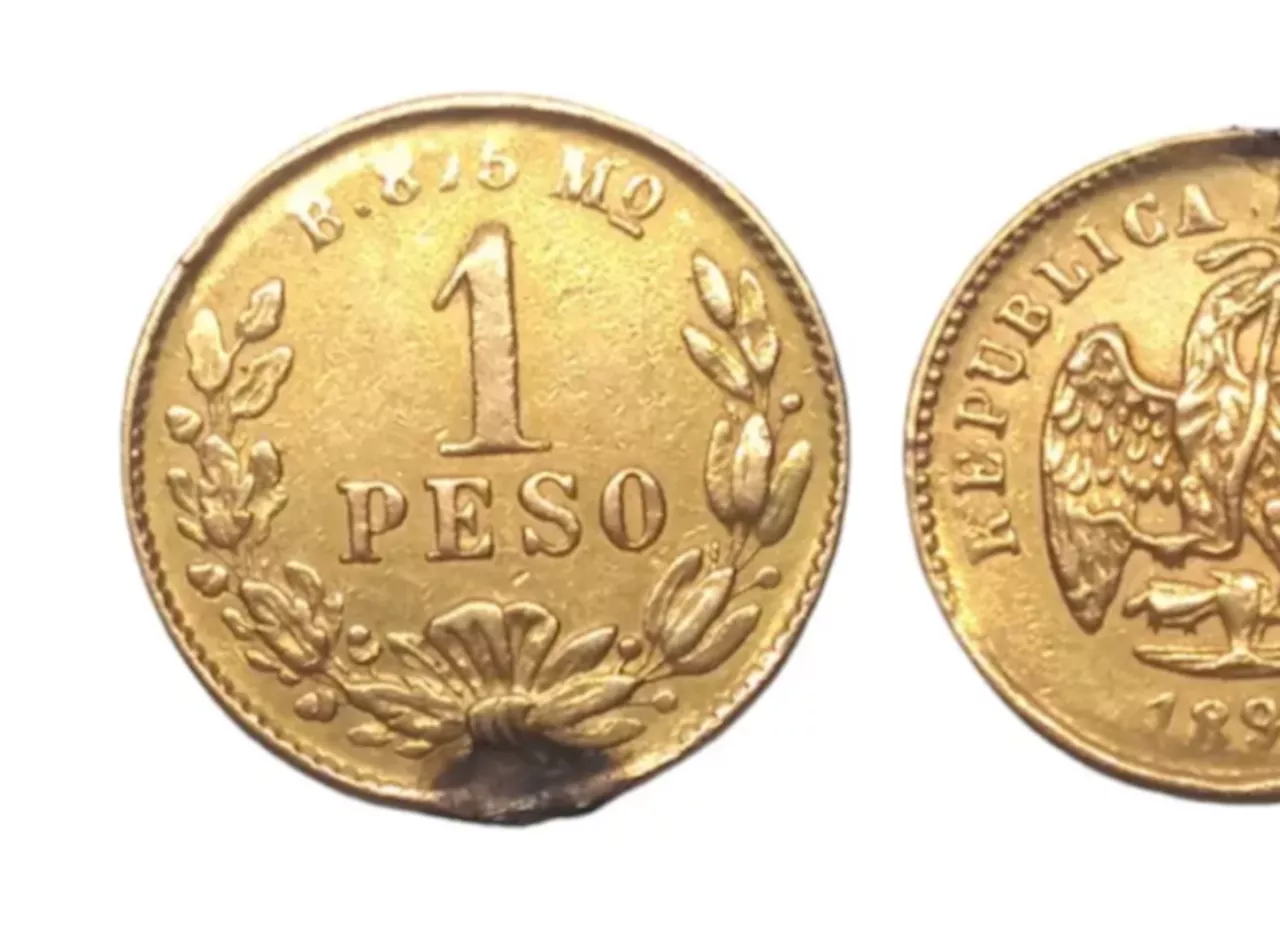 ¡Increíble! Moneda mexicana de $1 de 1896 en oro se ofrece por más de 7,000 pesos