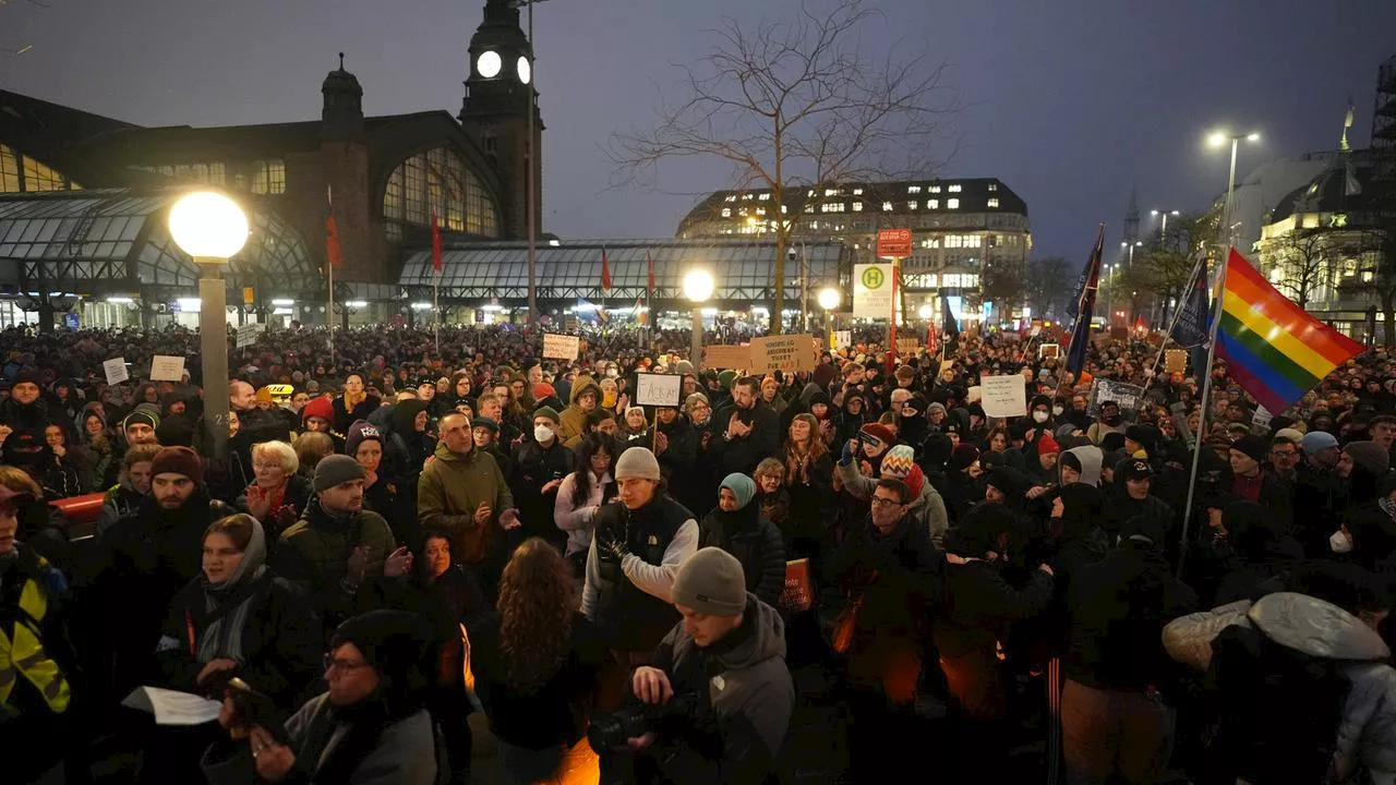 Mehr als 16.000 demonstrieren gegen AfD in Hamburg