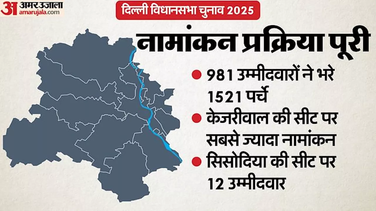 Delhi Election 2025: नई दिल्ली सीट पर सबसे अधिक तो कस्तूरबा नगर पर सबसे कम उम्मीदवार, 981 ने भरे 1521 पर्चे