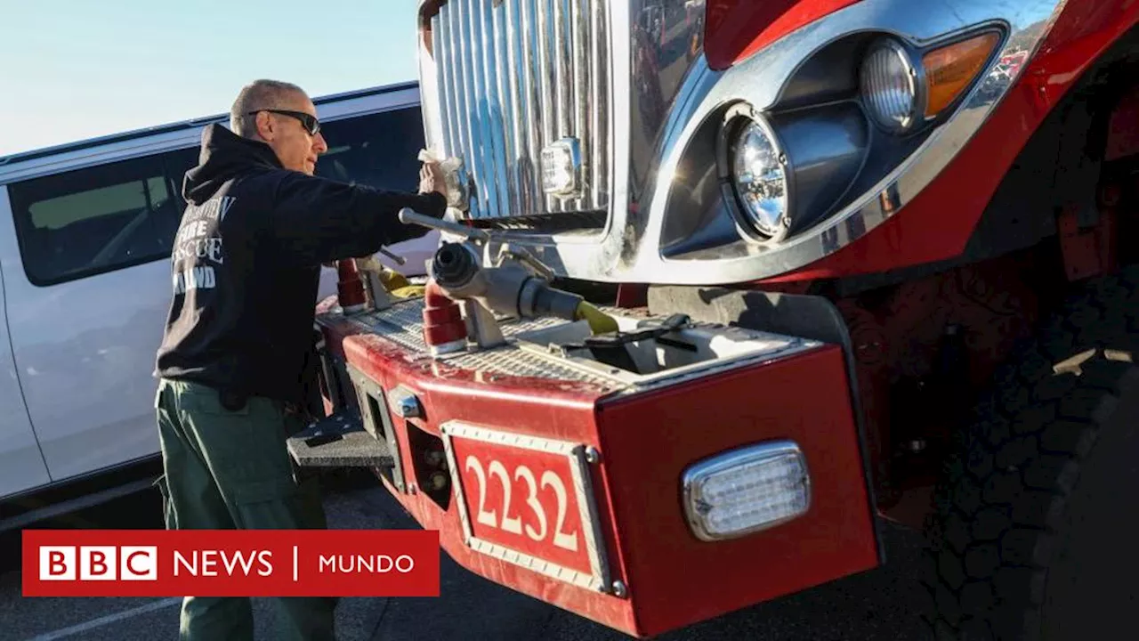 Los bomberos privados que contratan los ricos en Los Ángeles para salvar de los incendios sus propiedades (y las críticas que esto genera)