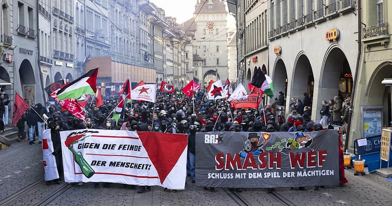 Mehrere Hundert WEF-Gegner demonstrieren in Bern