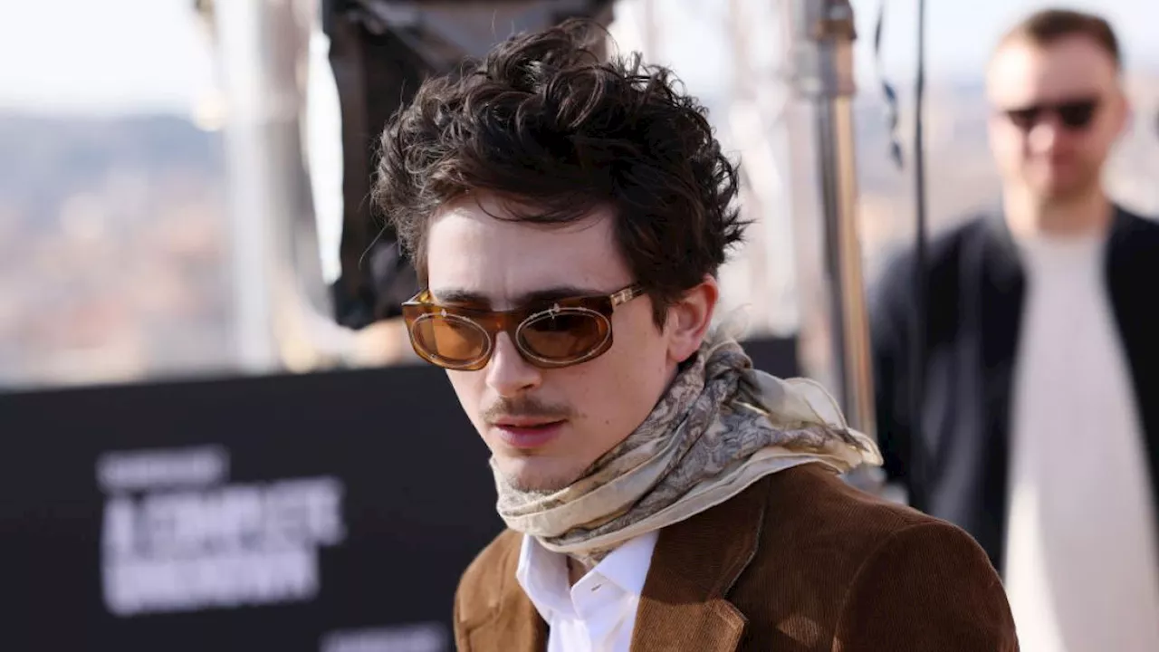 Timothée Chalamet, lo stile «aviatore» (dandy) per il suo arrivo a Roma