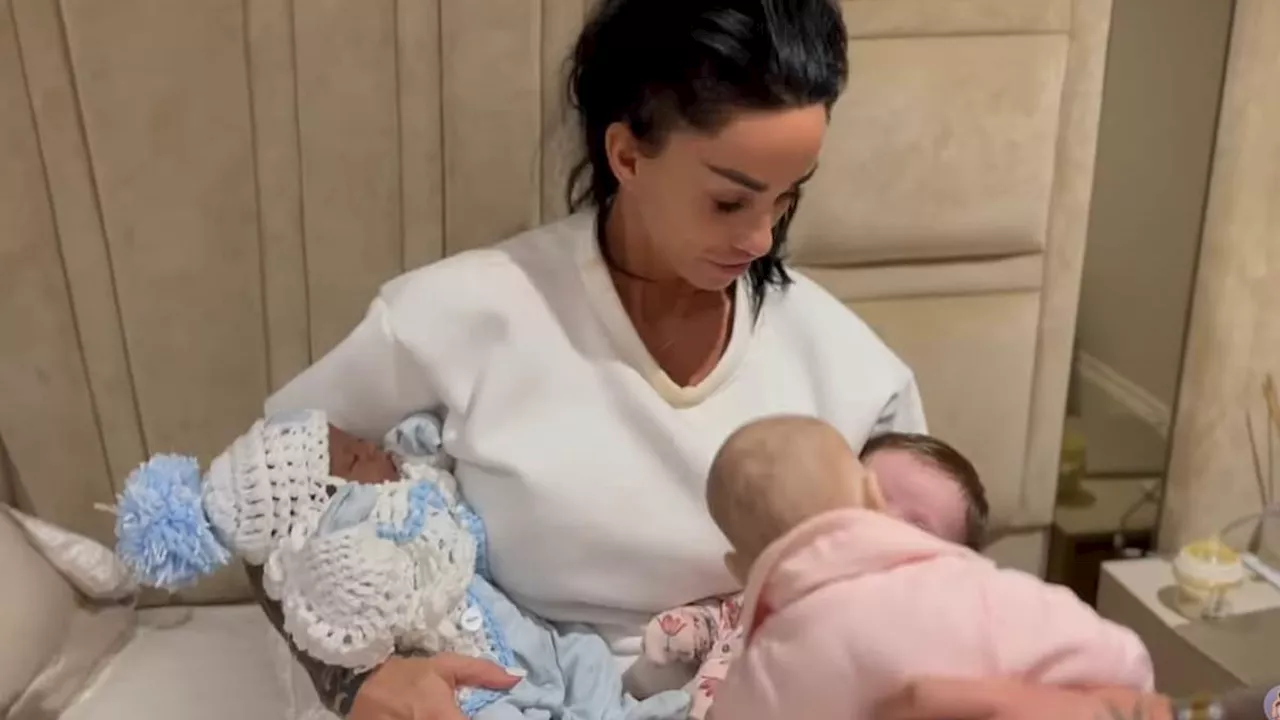 Katie Price introduces fans to her 'three newborns' as she shows off her hyper-realistic Reborn...