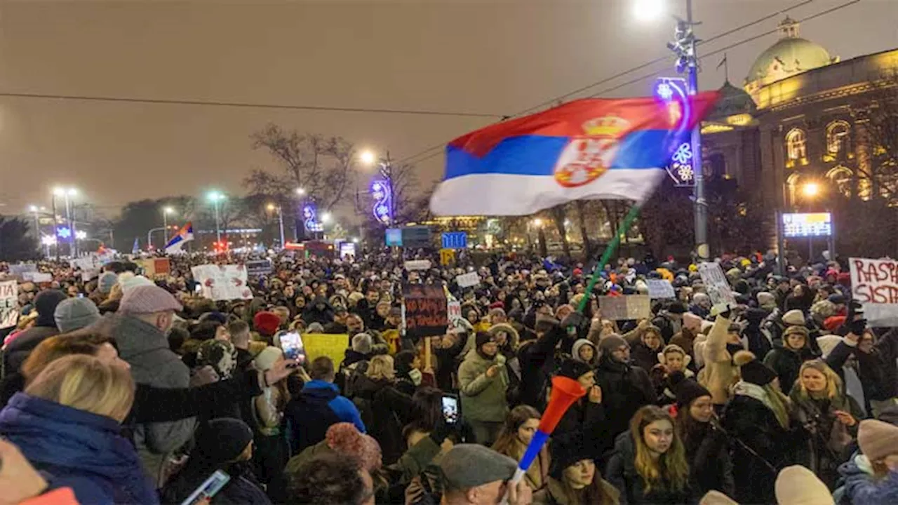 Tens of thousands join student-led protests in Belgrade