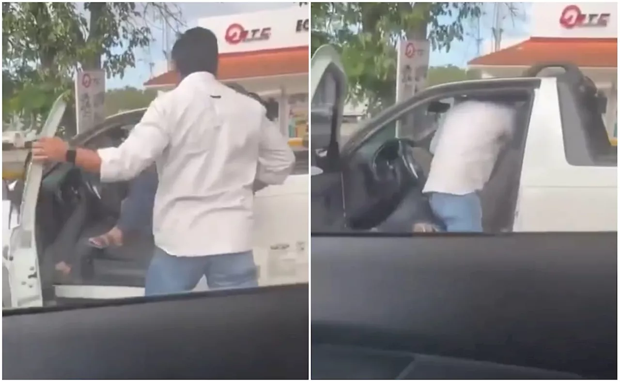 Hombre golpea a un adulto mayor al interior de una camioneta en Yucatán; el agresor huye