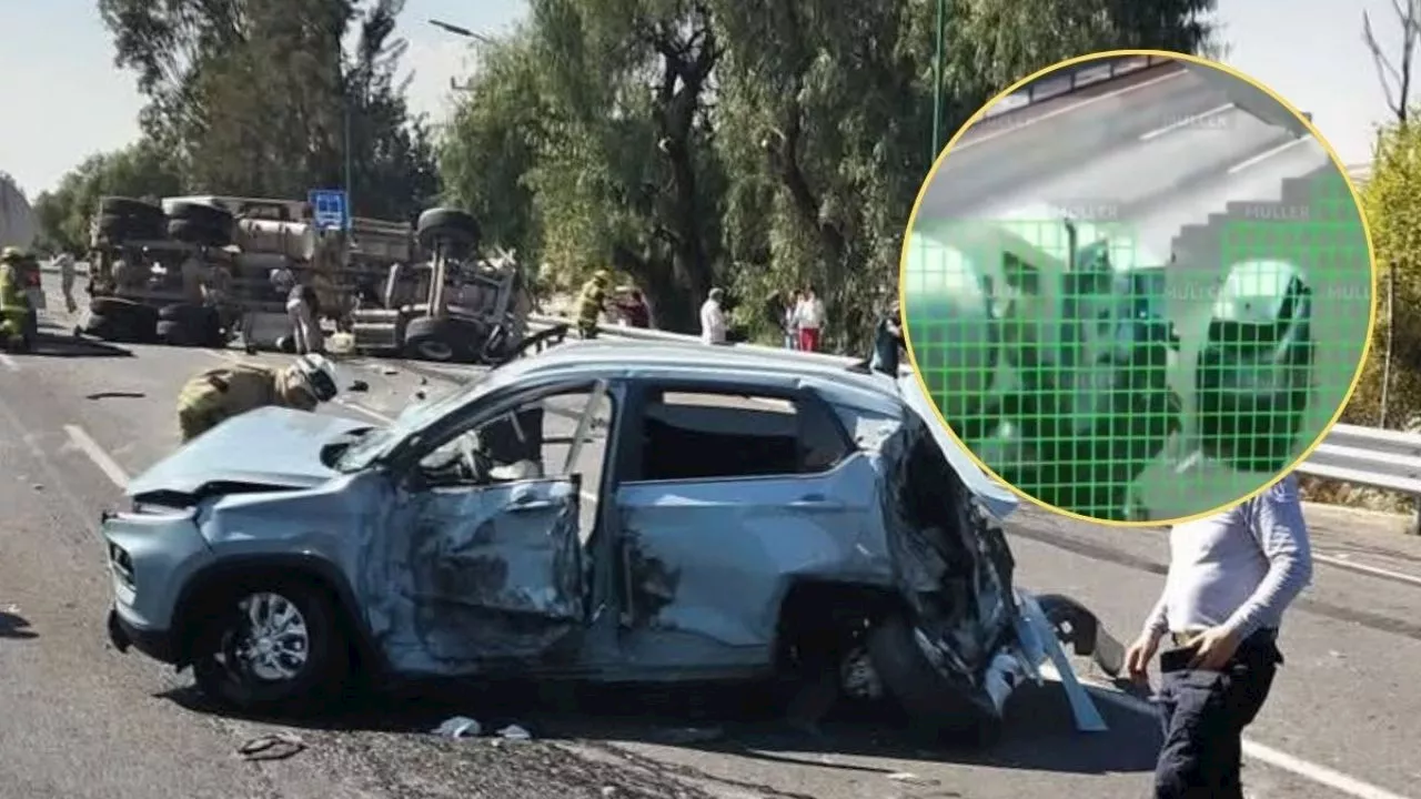 Accidente aparatoso en autopista México-Pachuca involucra camioneta y revolvedora