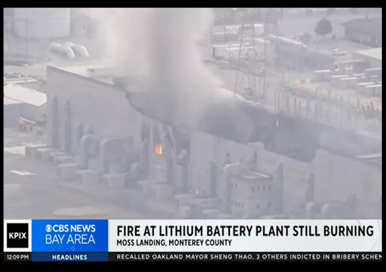 Massive Fire Burns at World’s Largest Lithium Battery Plant Near Monterey, CA