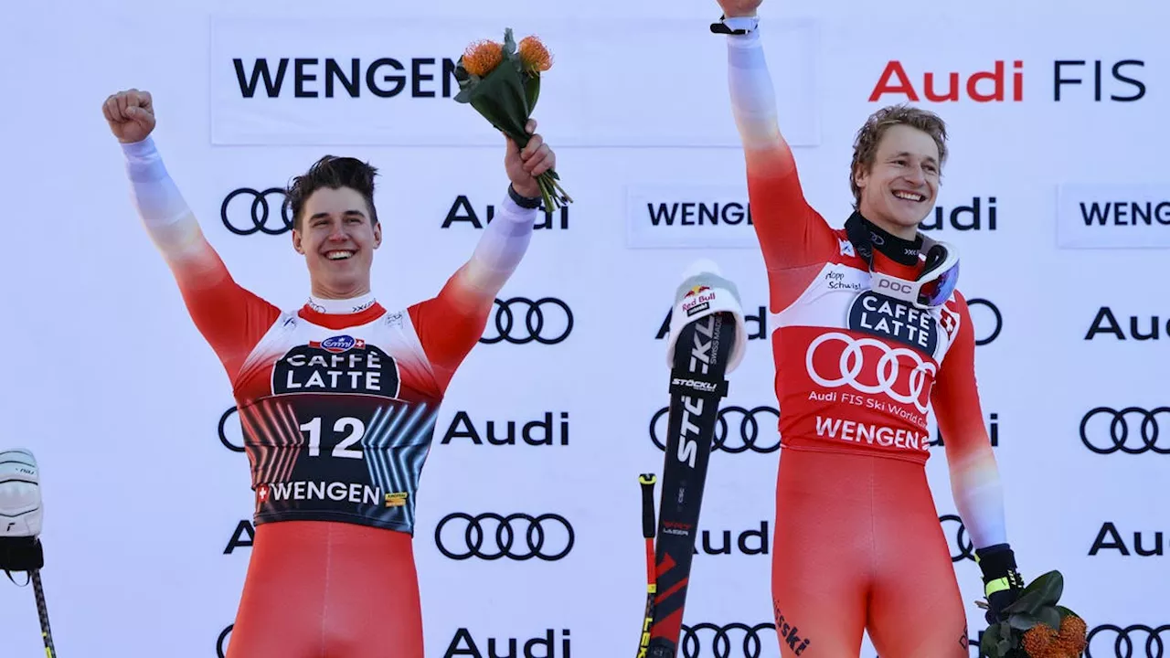 Schweizer Doppelsieg in der Lauberhornabfahrt: Marco Odermatt gewinnt vor Franjo von Allmen