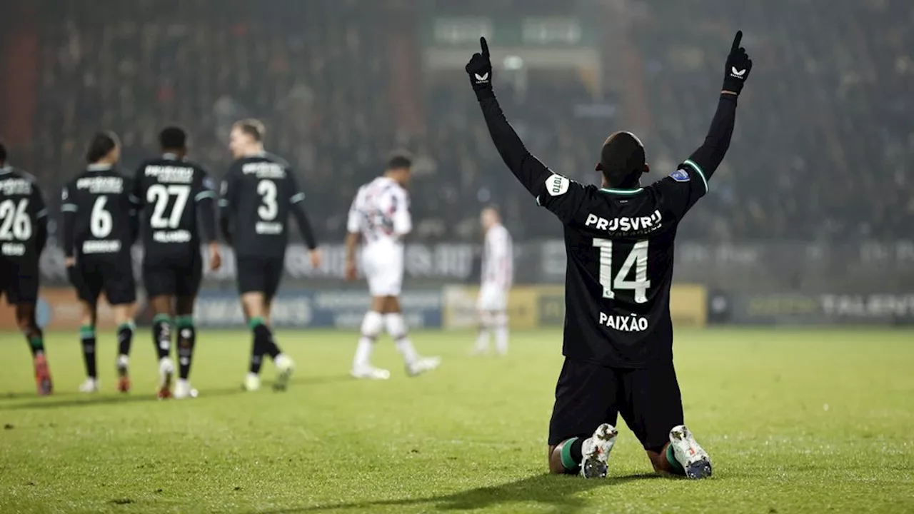 Feyenoord leidt door goal Paixão bij Willem II • Willumsson kopt Groningen naast Eagles