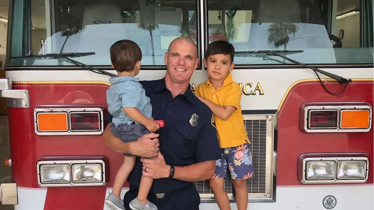 A California fifth grader interviews his firefighter father